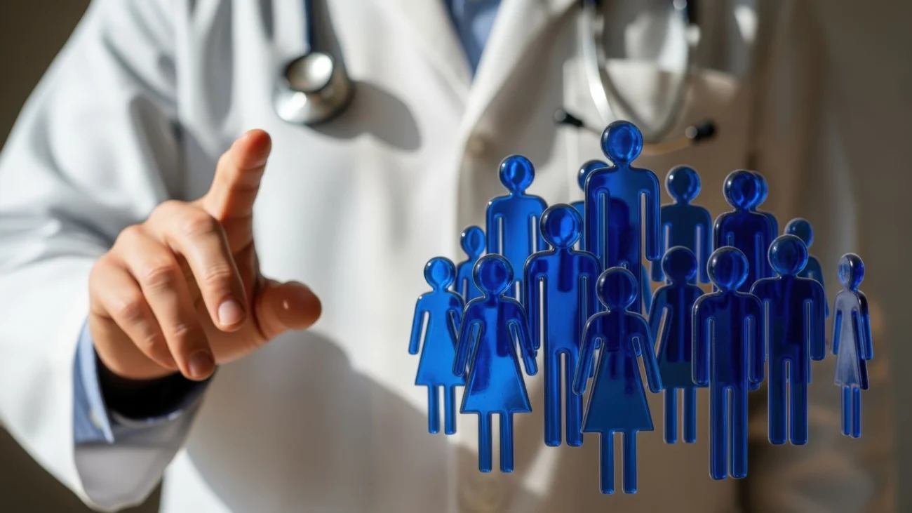 Vecteezy doctor pointing at group of people representing healthcare 70673776