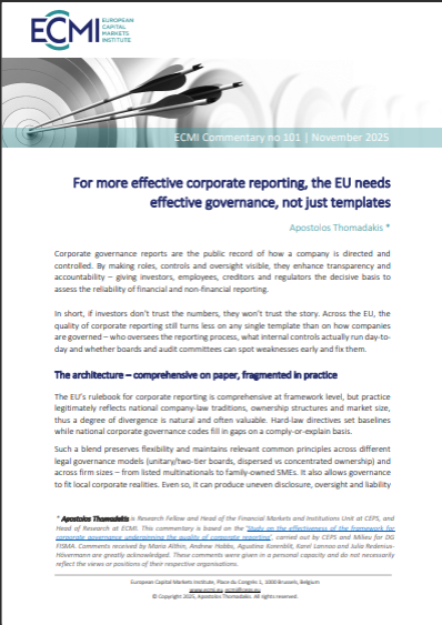 For more effective corporate reporting, the EU needs effective governance, not just templates