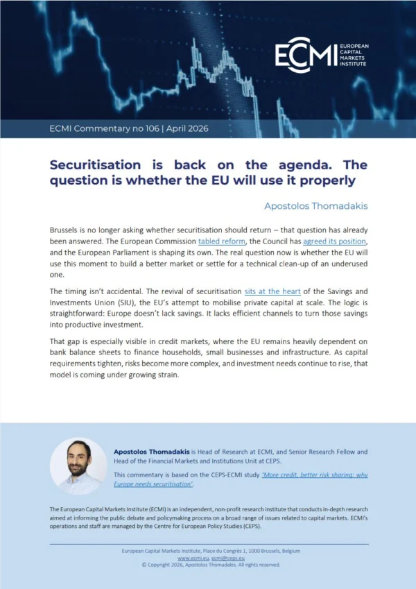 Securitisation is back on the agenda. The question is whether the EU will use it properly