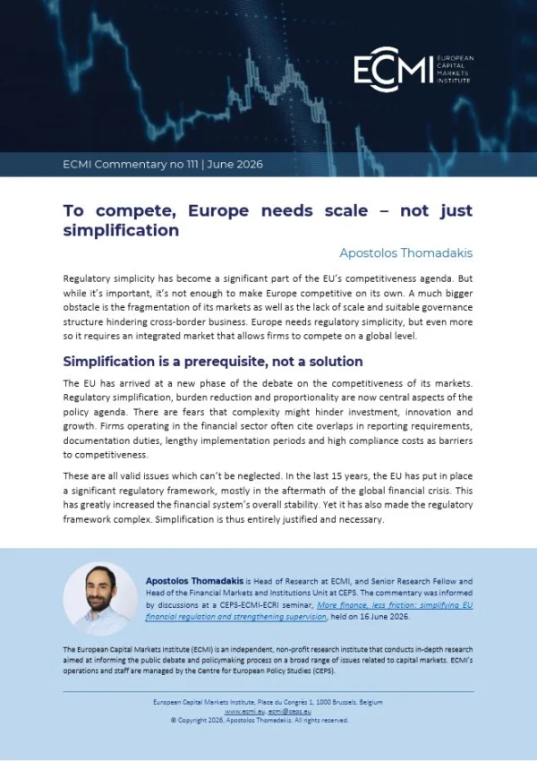 To compete, Europe needs scale – not just simplification