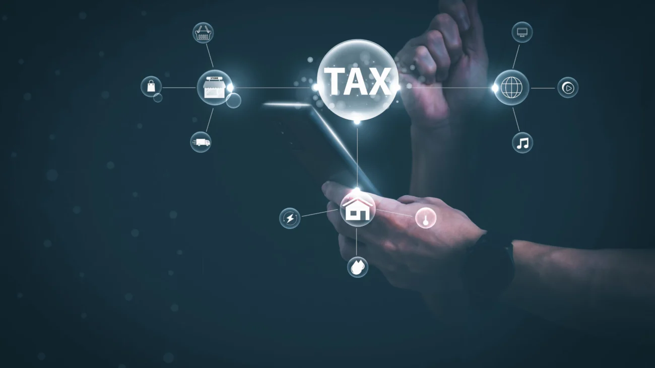 Financial research government tax and calculation tax return con