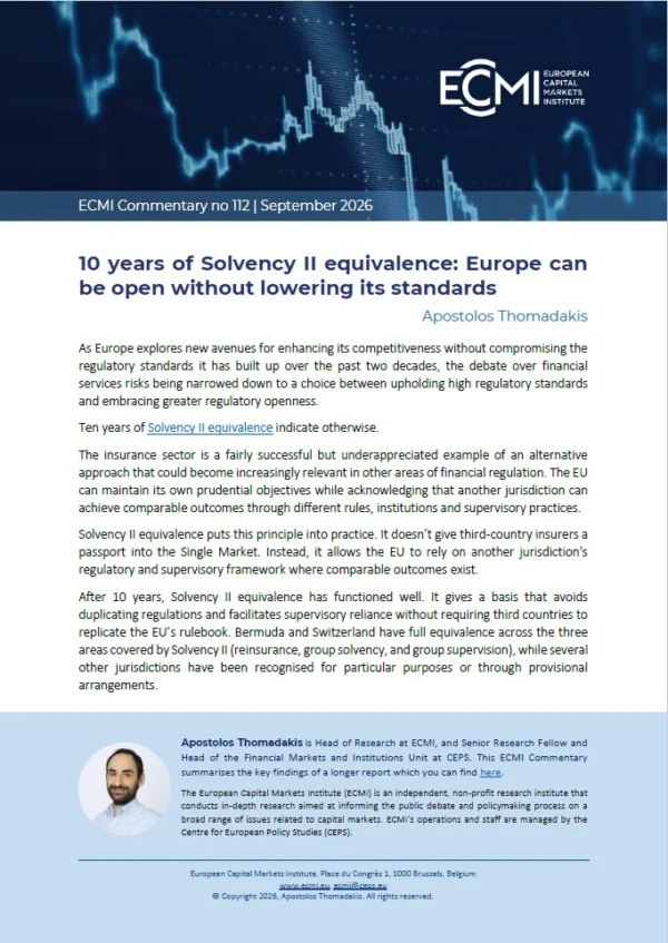10 years of Solvency II equivalence: Europe can be open without lowering its standards